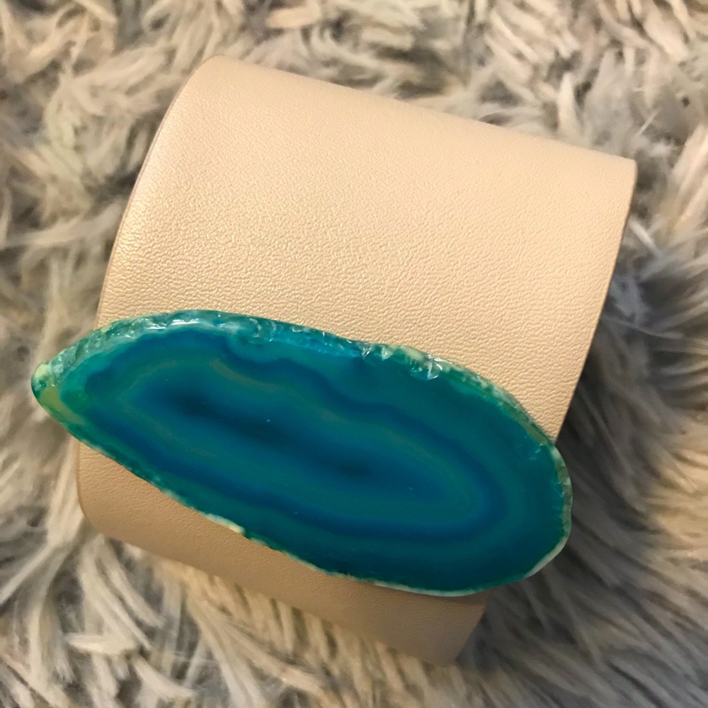 Cuff bracelet with blue stone